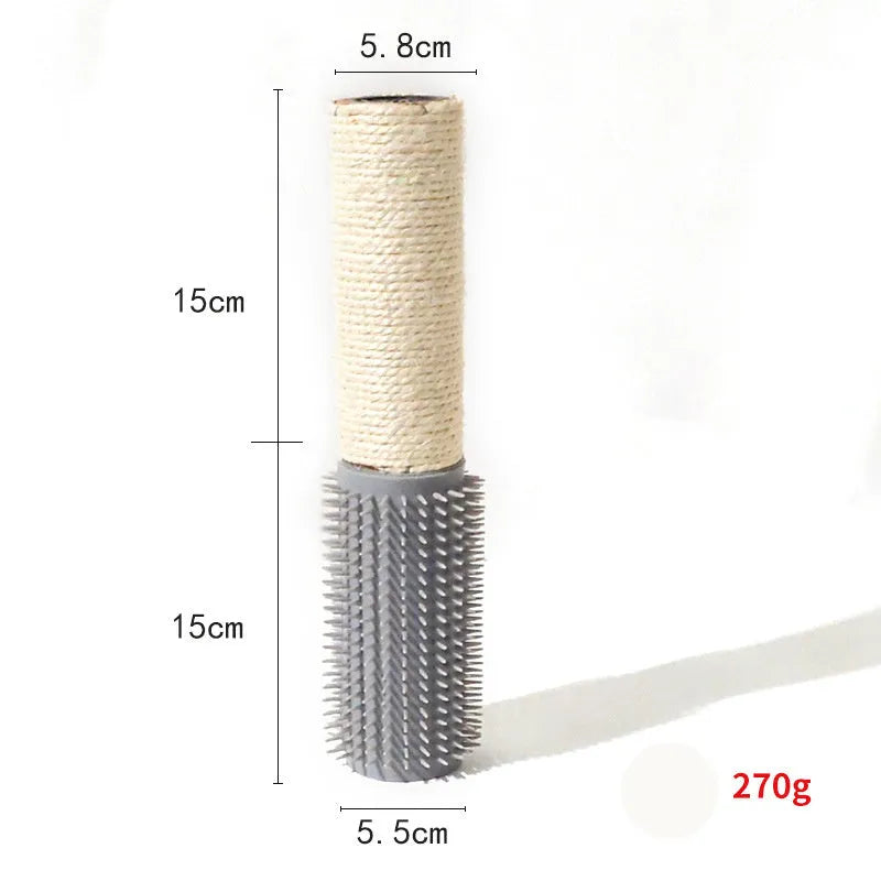 Sisal scratching post for cats measuring 30cm high in brown or grey colour options