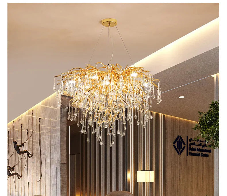 Art Deco glass chandelier pendant light round diameter 40cm for dining room or bedroom