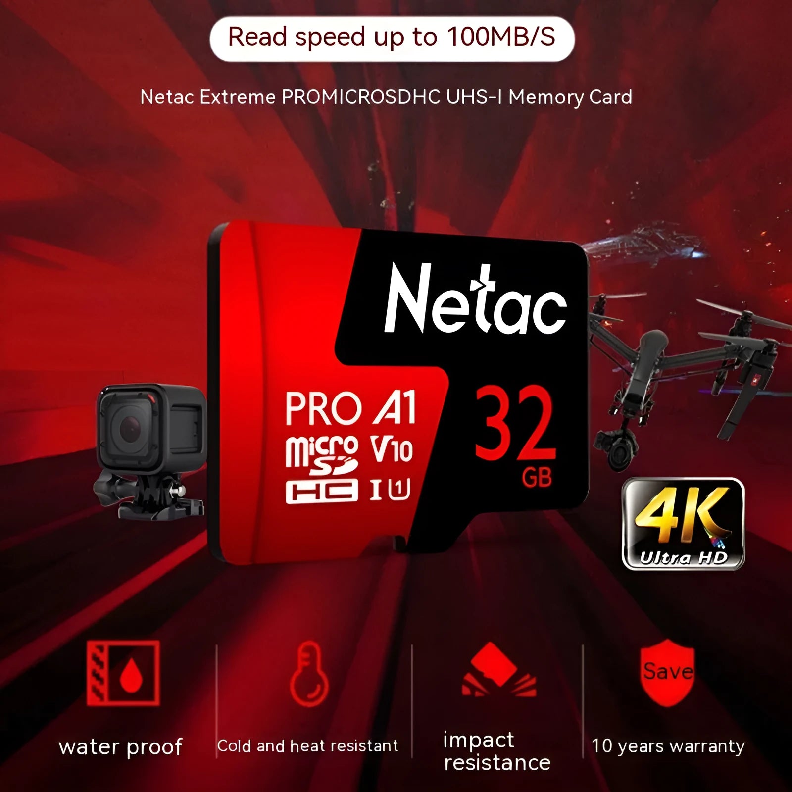 Micro SD TF memory card for dash cams and security cameras in 16GB to 256GB capacities