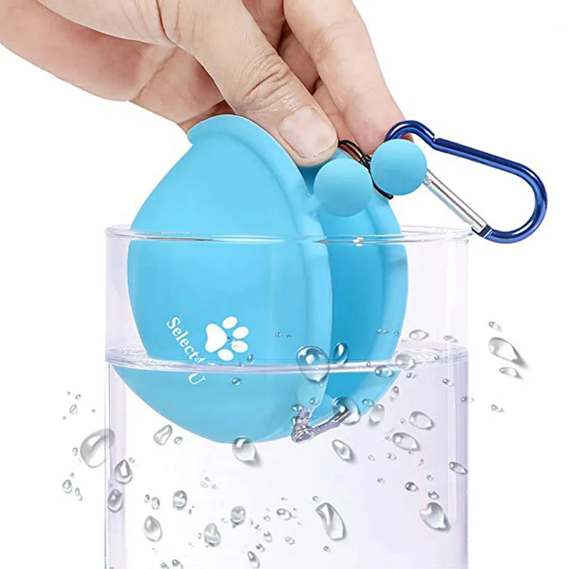 Silicone dog treat waist bag with hook and loop closure in multiple colour options