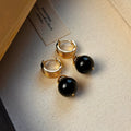 Maillard Tigereye geometric earrings with French retro style and real gold plating