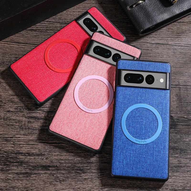 Google Pixel series PC magnetic phone case in black showing back cover and camera cutout