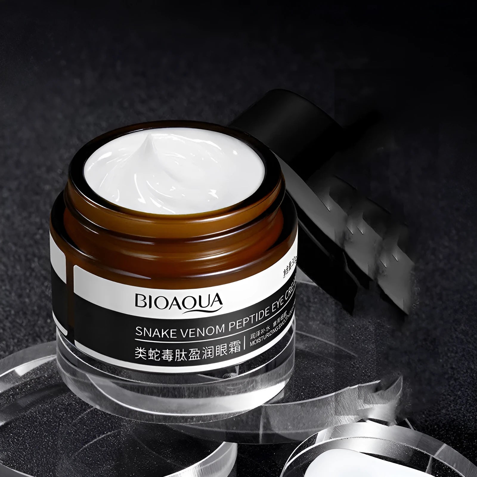 30g jar of peptide firming eye cream for dark circle improvement and universal skin types