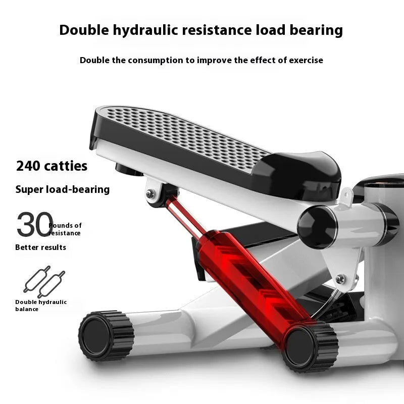 Hydraulic resistance installation-free exercise treadmill in black classic finish for home and gym use