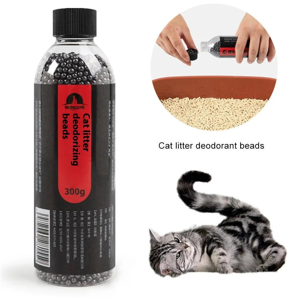 Black cat litter deodorant crystal nano ore pearls in a bottle for odour removal