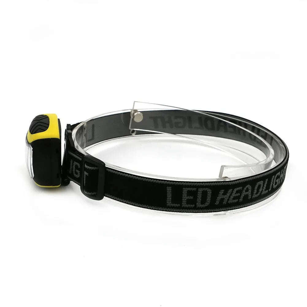 Yellow plastic three-speed COB headlamp for outdoor activities and work lighting