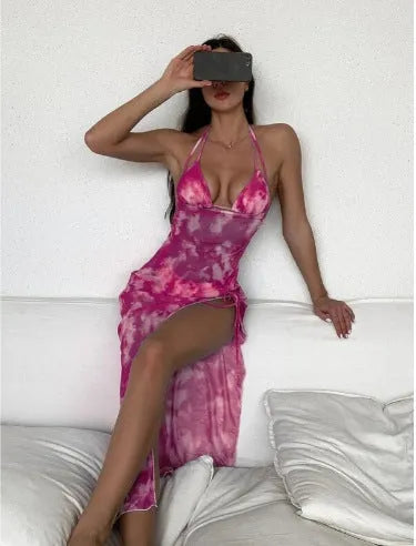 European and American three-piece bikini set in multicolor printed Pattern 12 made from polyester