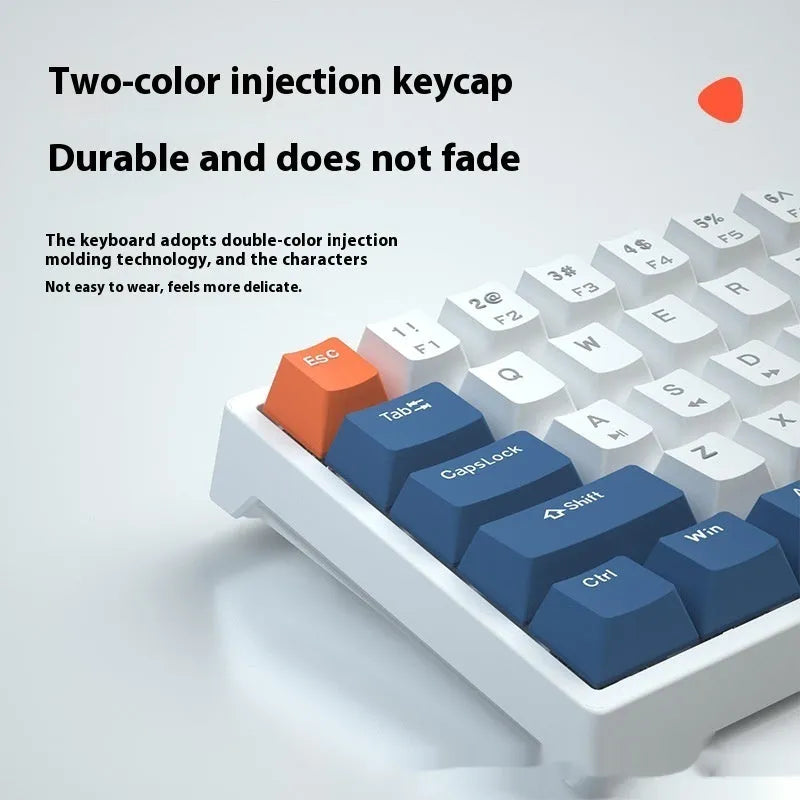61-key compact mechanical keyboard with hot-swappable switches and bluish-black black tea shaft