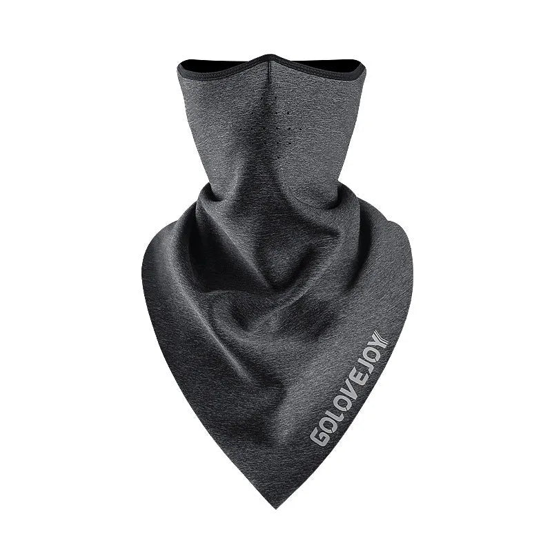 Winter cycling mask in TJ15 dark gray made from spandex Lycra with polar fleece