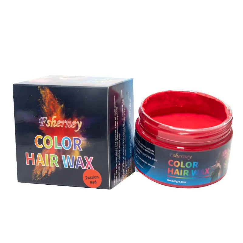 Jar of 120g coloured hair styling clay in one of nine available colours
