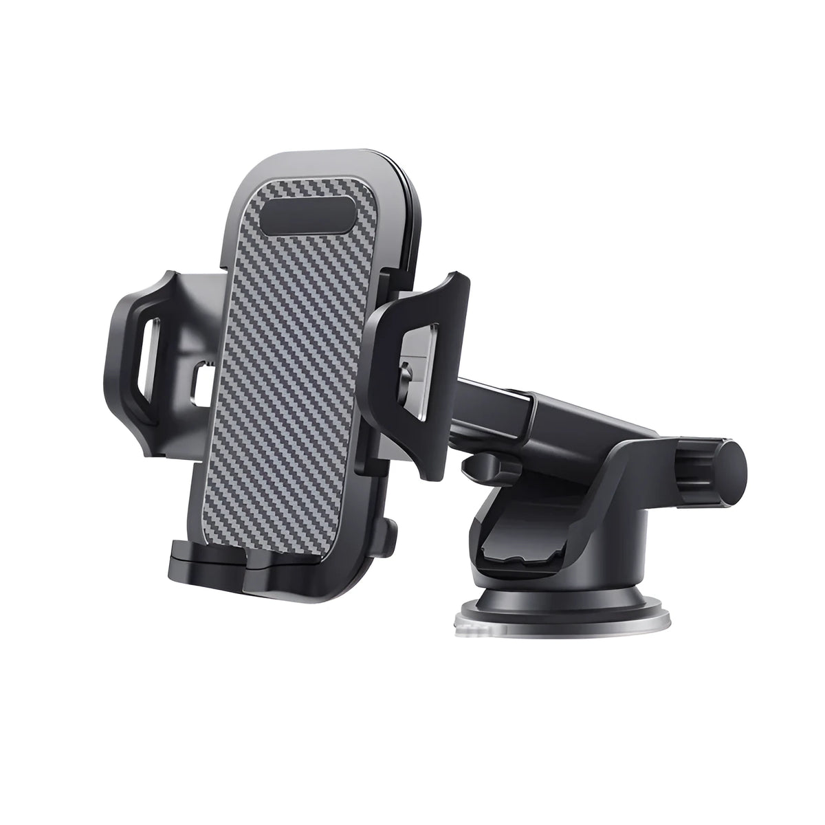 Black car phone holder with ABS and EVA grip, adjustable for phones 58-80mm wide and 4.0-7.0 inch screens