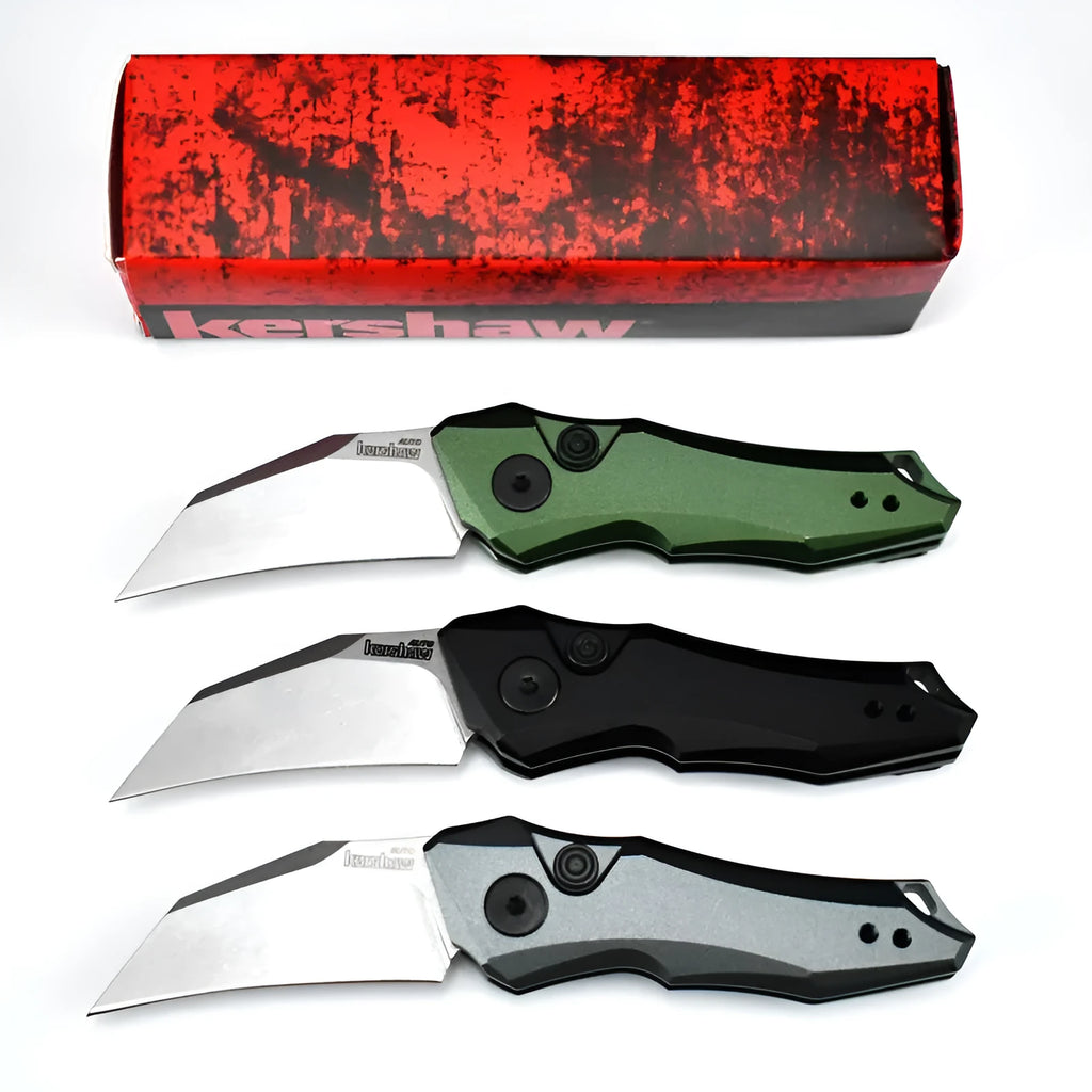 Outdoor folding pocket knife showing compact 150mm length and available in black, grey, or green colours