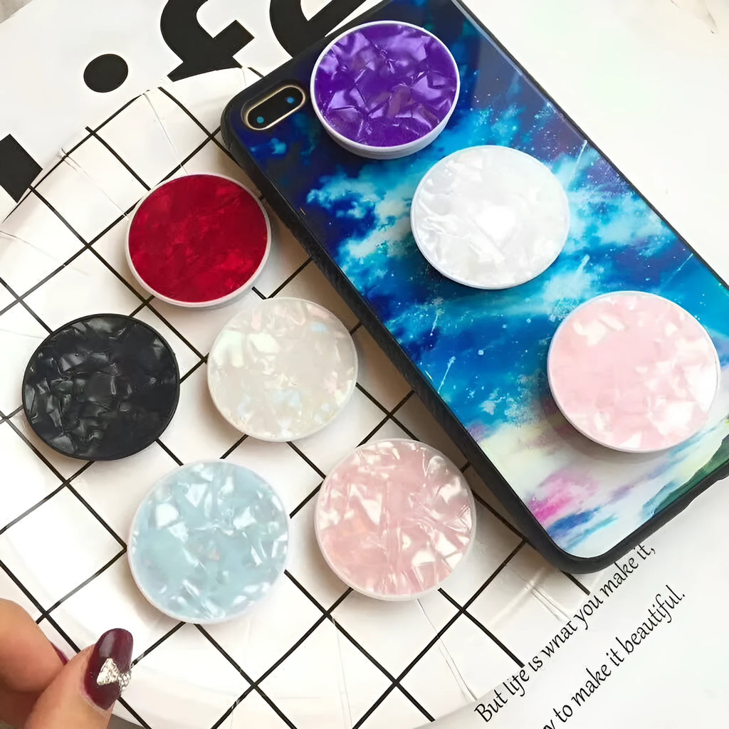 Silicone phone ring grip holder expanding stand for smartphone in pink colour