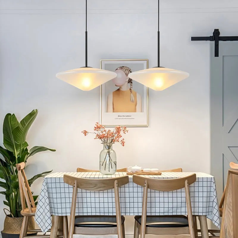 Nordic post-modern UFO glass chandelier ceiling light in 25cm size for bedroom