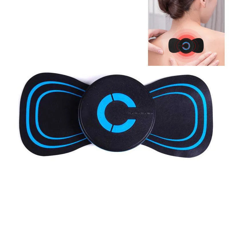 HQ-185 mini electric shoulder and neck massager in black with massage patches