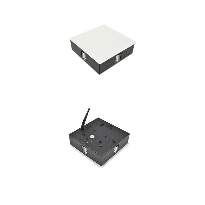 Square and round modern LED wall light with aluminium body and iron lampshade
