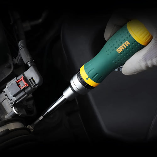 19 in 1 green ratchet screwdriver set with SVCM steel precision bits and ergonomic handle