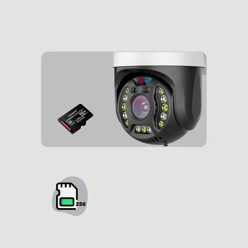 5MP outdoor dome surveillance camera with 360 degree rotation, 30m infrared night vision, and 6mm lens on a wall mount