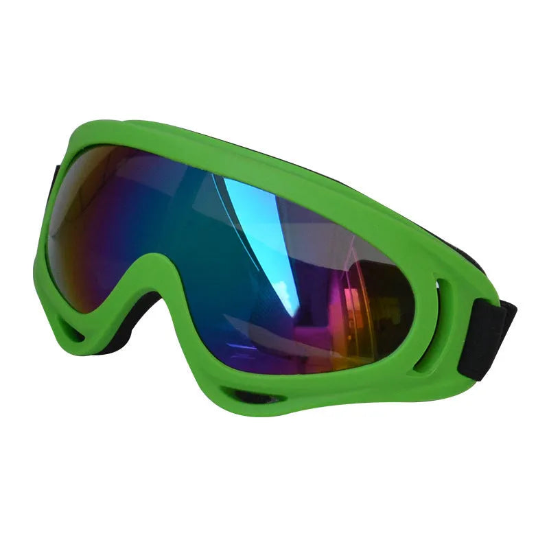 Outdoor dog sunglasses with UV400 protection, Class 2 sunshade lenses, full-frame PC construction, available in eleven colours including army green and black