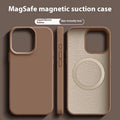 Apple iPhone Magsafe liquid silicone phone case in Pink White colour with magnetic ring