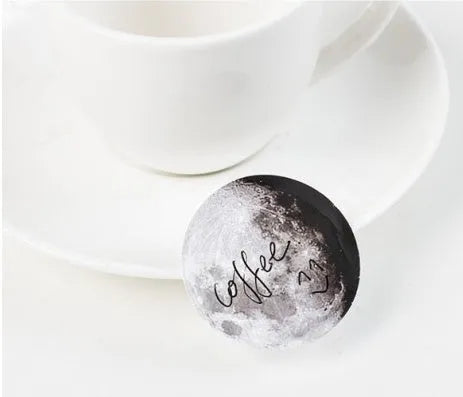 45 piece moon sticker set, paper material, 40mm width and length, for diary decoration