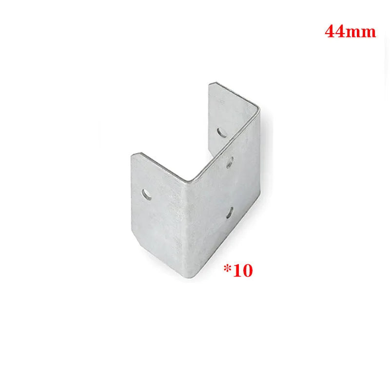 Metal fence plate holder U-clip bracket pack of ten in natural colour for 32mm 35mm 44mm 50mm fence clamps