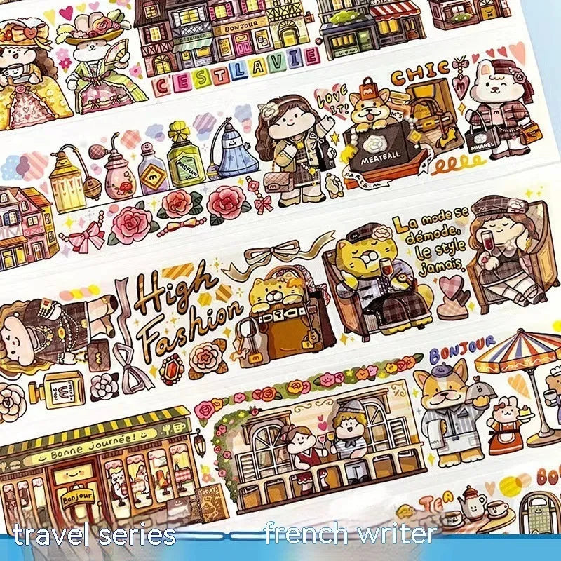Haemorrhoid tape packaging cartoon cute character stickers on Japanese paper