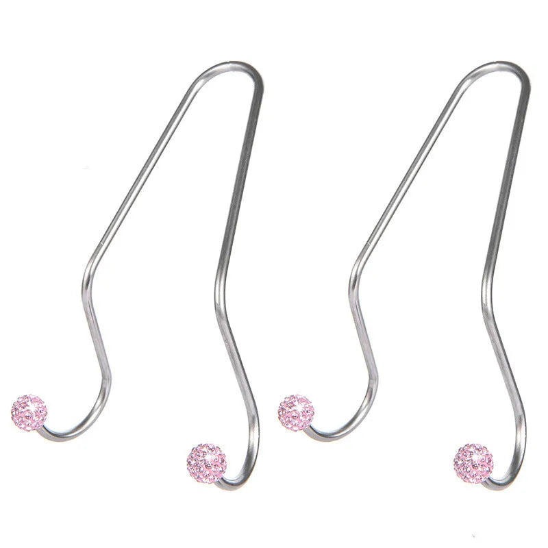 Stainless steel car seat hook with diamond rhinestone decoration in various colours