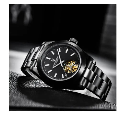 PAGANI 1658 automatic mechanical watch with stainless steel strap and pointer display, 100m waterproof for men