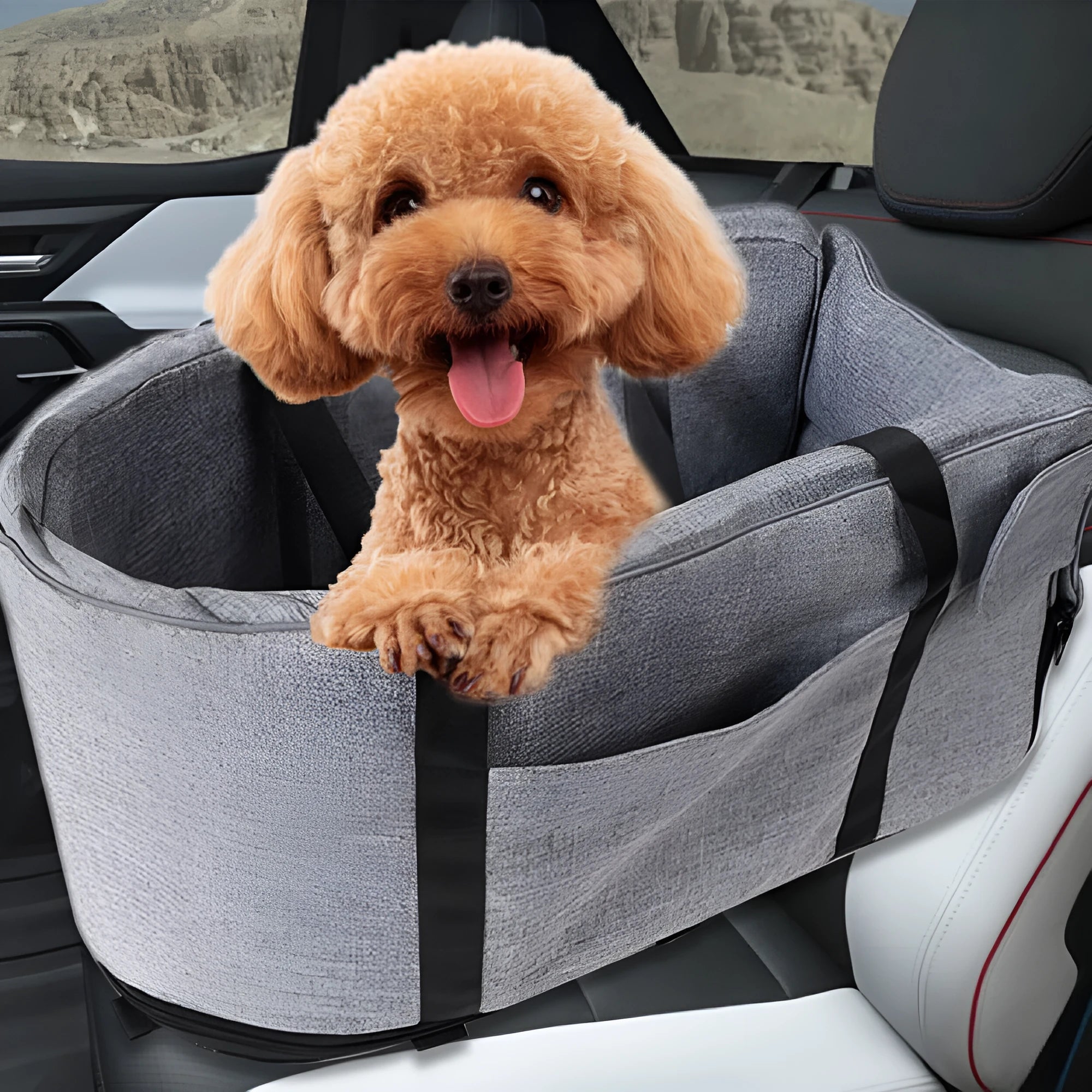 Outdoor cloth dog kennel in multiple colour options including grey, blue, red and grey mesh