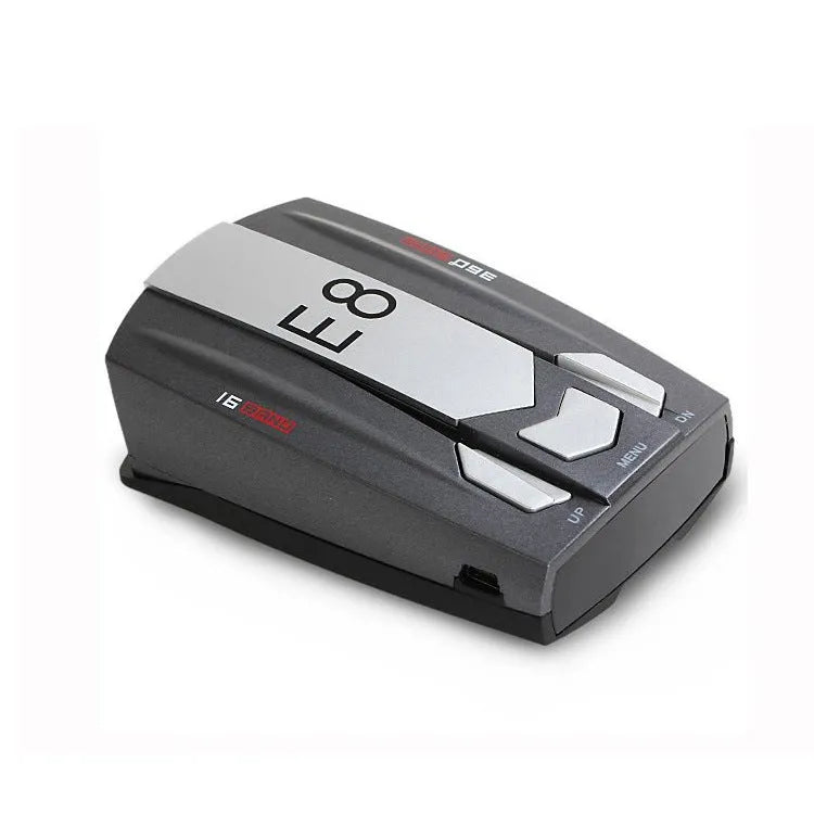 E8 automobile flow speed measuring electronic dog iron grey ABS radar detector with anti-skid pad
