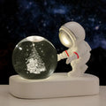 6cm resin crystal ball night light glowing with astronaut and galaxy patterns