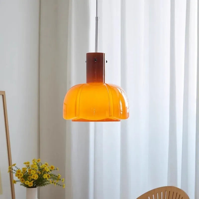 Medieval glass bud pendant chandelier in retro style for dining room or bedroom