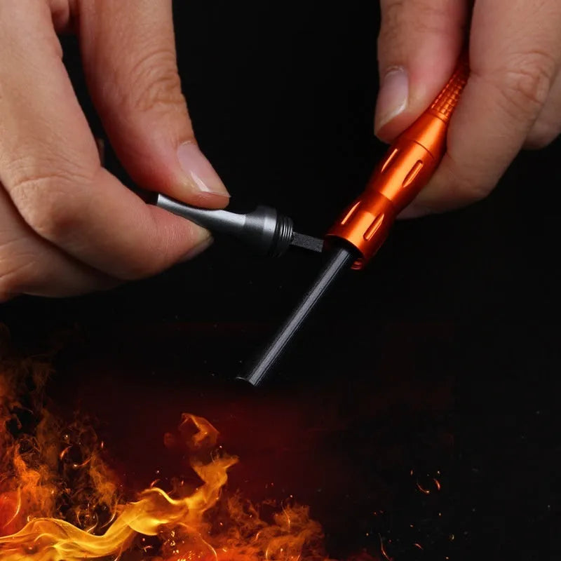 Portable mini fire starter with aluminium alloy and magnesium bar for outdoor camping and emergencies