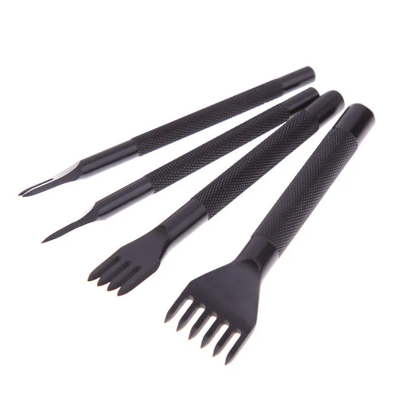 Black diamond tooth leather punch tool with 3mm pitch teeth on white background