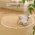 Natural papyrus cat nest bed in tassel color, woven wear-resistant surface, simple style