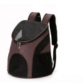Pet backpack carrier in red, black, brown, or blue for dogs and cats up to 15 kg