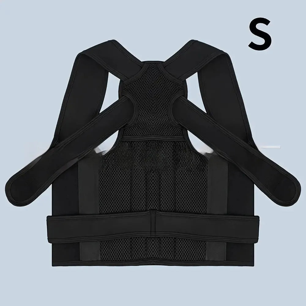 Back ring waist posture correction fixing band in spandex fabric black colour