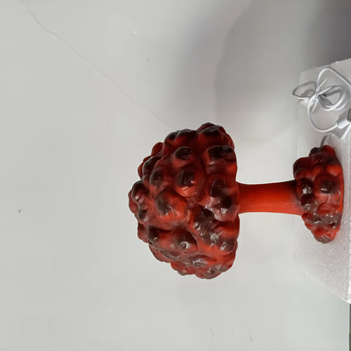 Atomic bomb mushroom cloud shaped modern art table lamp with USB power connection on wooden surface