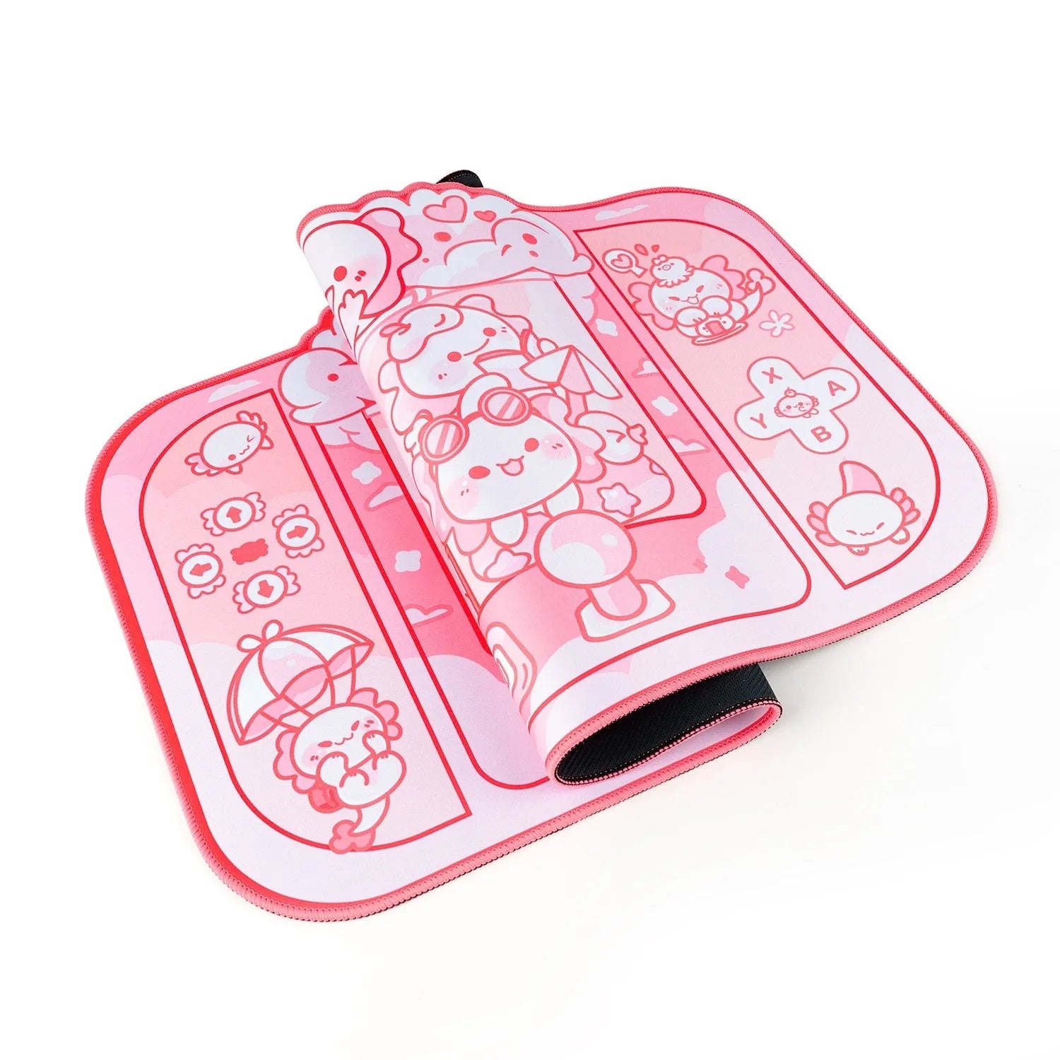 Large rectangular mouse pad with hexagonal dragon crane machine anime design measuring 75cm by 40cm