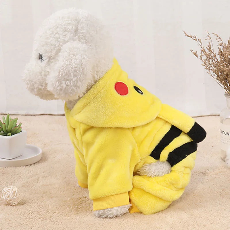 Cartoon character fleece cat coat with hoodie for autumn winter wear