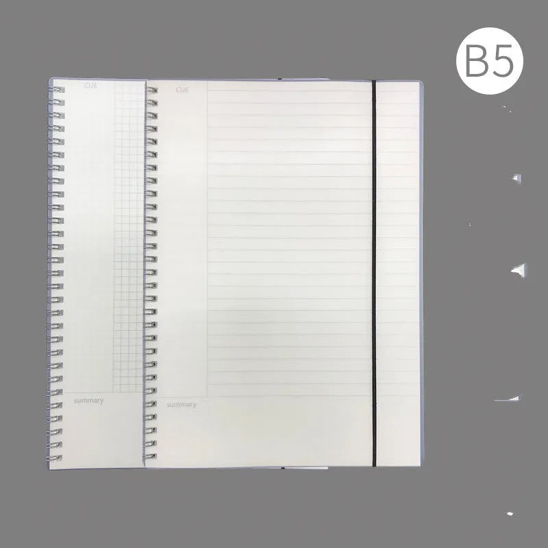Hard cover A4 notebook with PP plastic and grid ruling patterns for accounting use