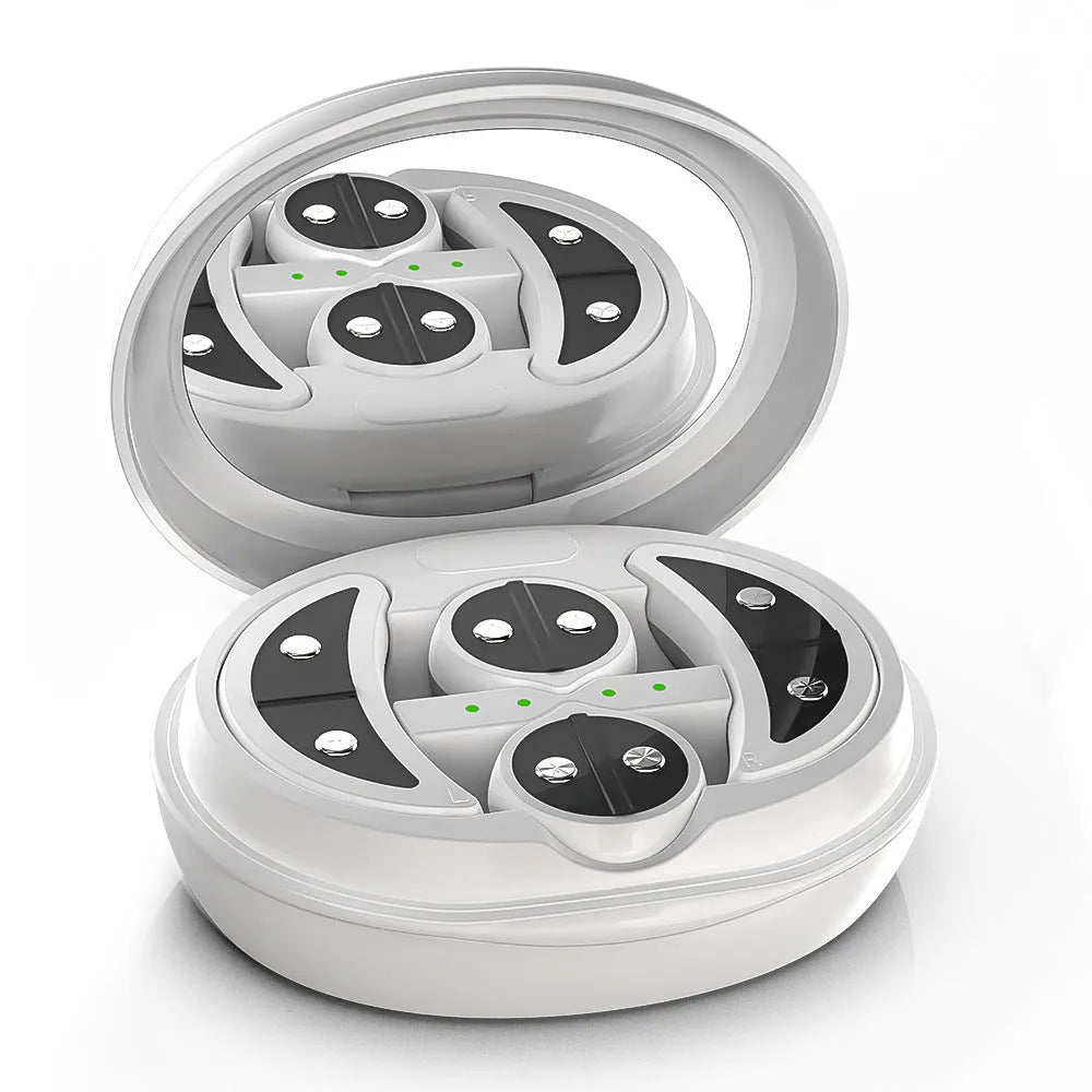 White wireless red light eye massager with EMS function for facial beauty treatment