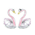 Crystal swan desktop decoration in red, blue, pink, or purple colours