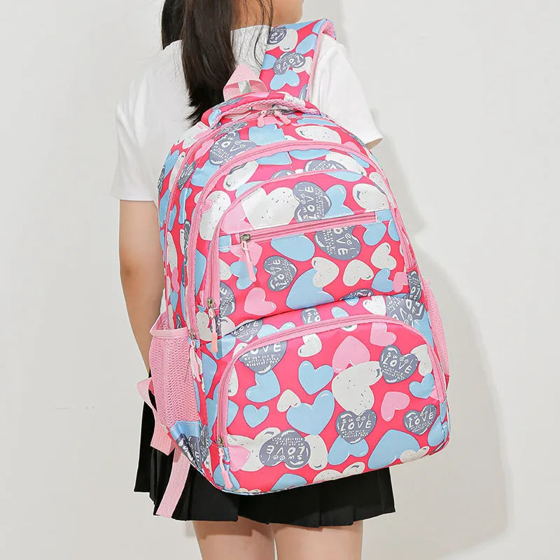 Student school backpack with burden alleviation design in Oxford cloth material