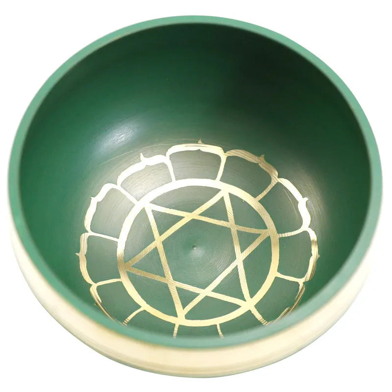 Handmade colourful Himalayan singing bowl for yoga meditation and sound therapy