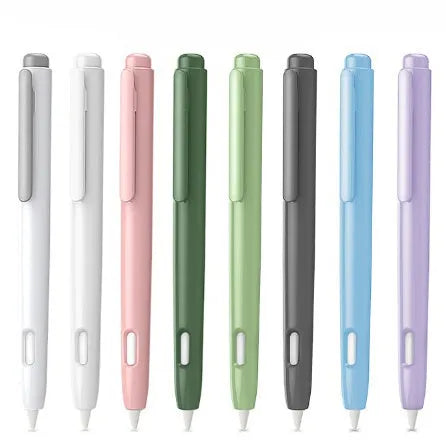 Apple Pencil 2nd Generation silicone protective case in anti-roll design showing colour options