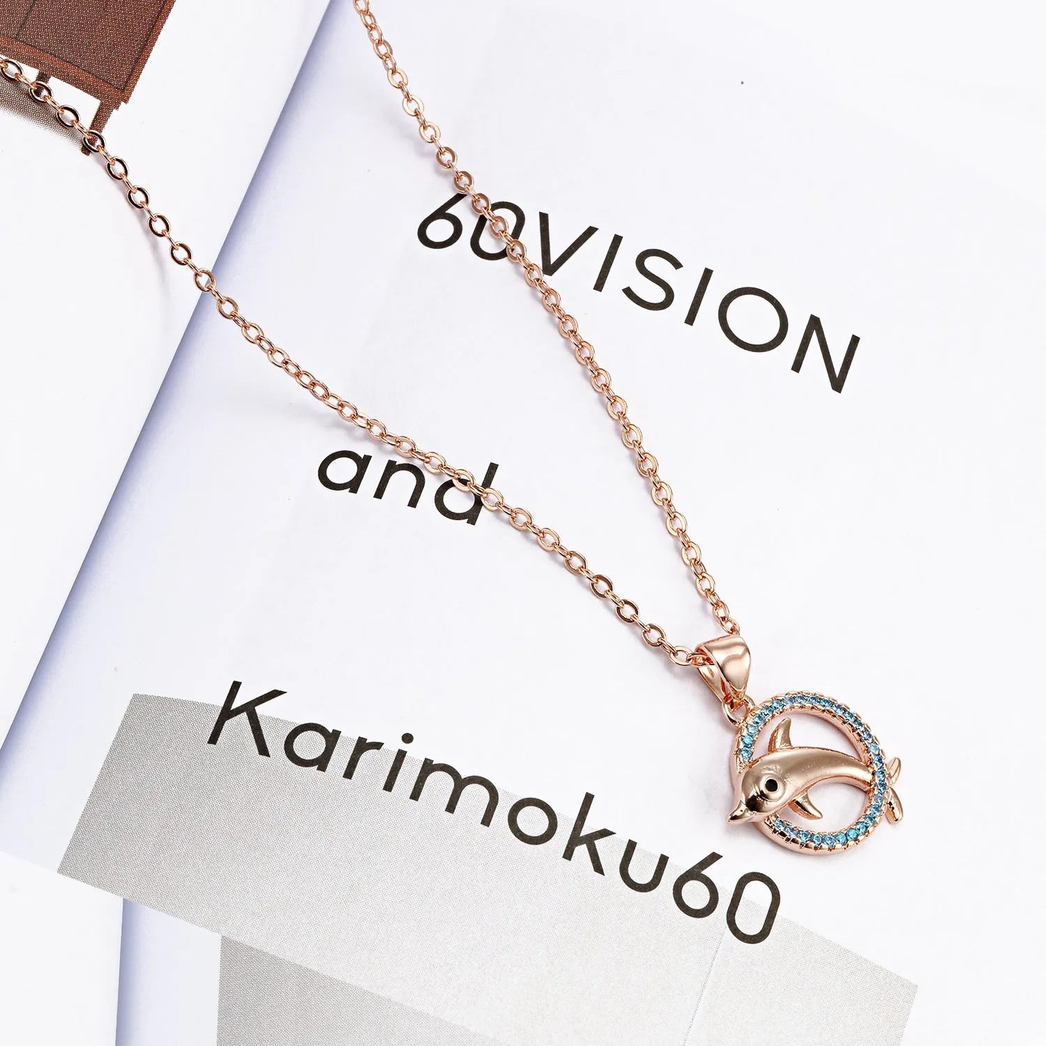 Dolphin Necklace copper pendant simple fashion Rose Gold Silver women's accessory