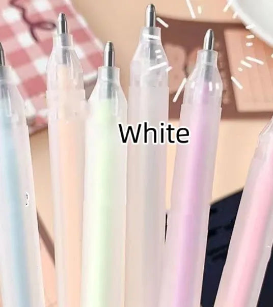 Macaroon colour dispensing pen with cap-pulling mechanism in assorted colours
