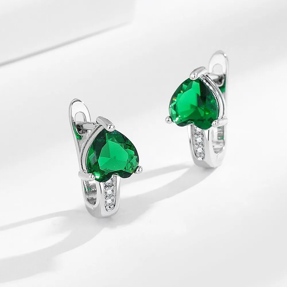 Loving heart zircon ear clip women copper heart shape European American style simple design